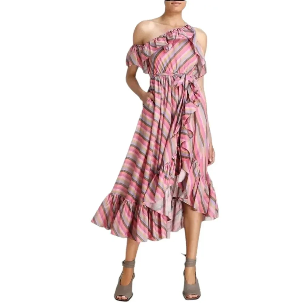 Zimmermann Poppy Asymmetrical Frill Dress - Picture 1 of 15